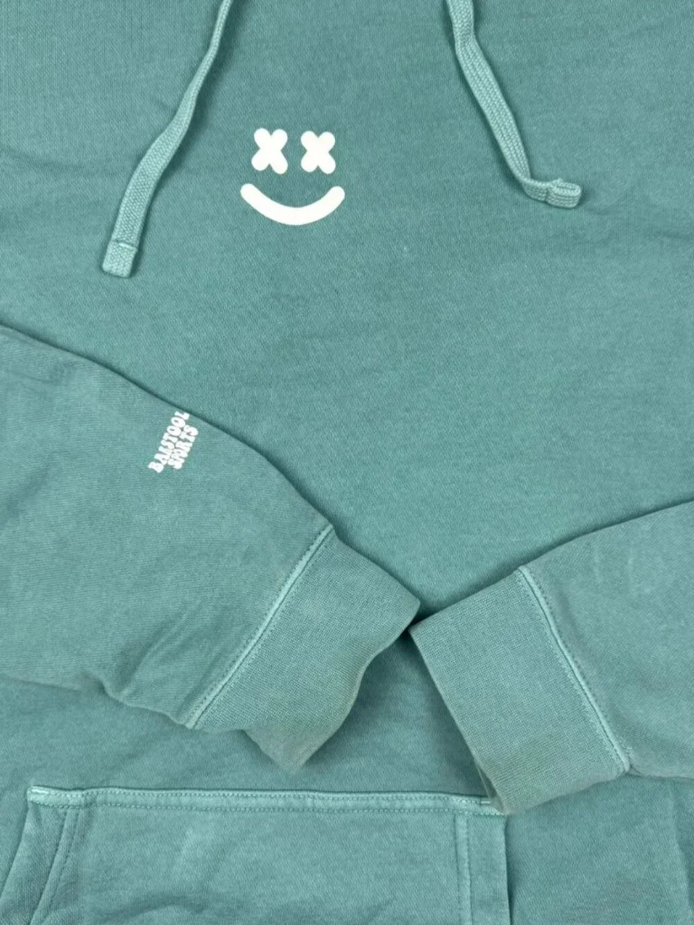 Barstool Sports Men's 3XL Teal Smiley Face Need Another Drink Hoodie Pigment Dye